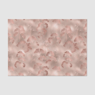 Blush Pink Gold Ginkgo Leaves Elegant Botanical Tissue Paper