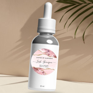 Blush Pink Gold Glitter Marble Agate Product Label