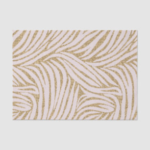 Blush Pink Gold Glitter Zebra Birthday  Tissue Paper