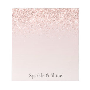 Blush Pink Gold Glitz Glitter Sparkle Notepad