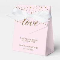 Blush Pink Gold Love Script Personalised Wedding F