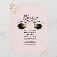 Blush Pink Gold Makeup Eyelashes Party Event