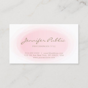 Blush Pink Gold Minimalist Elegant Design Trendy Business Card