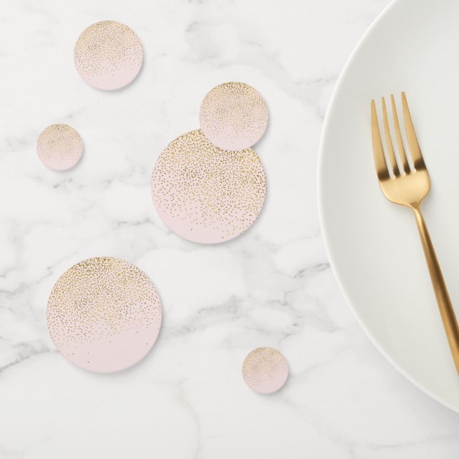 Blush Pink & Gold Modern Elegant Glam Party Confetti (Group)
