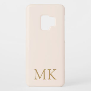 Blush Pink Gold Monogram Modern Case-Mate Samsung Galaxy S9 Case