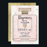Blush Pink & Gold Paris Parfum Sweet 16 Birthday Invitation<br><div class="desc">Customise for any event</div>