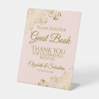 Blush Pink & Gold Please Sign our Guest Book Sign