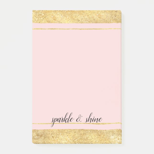 Blush Pink Gold Post-it Notes (Front)