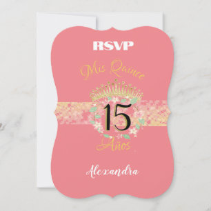 Blush Pink Gold Quinceanera Celebration RSVP
