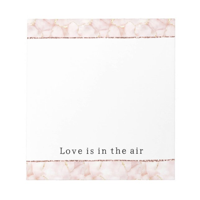 Blush Pink Gold Rose Petals Notepad (Front)