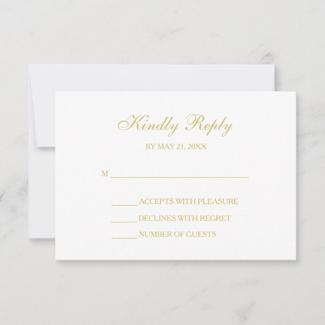 Blush Pink & Gold Script RSVP Cards (Front)