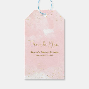 Blush Pink & Gold Splatter Modern Bridal Shower Gift Tags