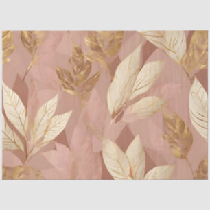 Blush Pink Gold Trendy Boho Leaves Collection Tissue Paper