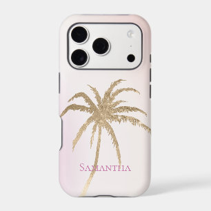 Blush Pink Gold Tropical Palm Tree 