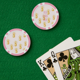 Blush Pink Gold Tropical Pineapples Poker Chips