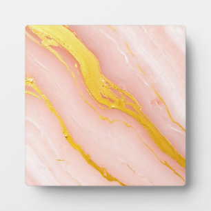 Blush Pink Gold Veined Marble Plaque