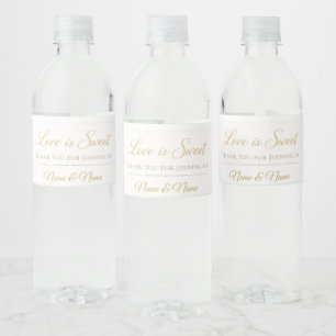 Blush Pink & Gold Wedding Water Bottle Label –🤍