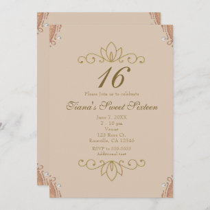 Blush Pink & Gold White Pearl Elegant Invitations