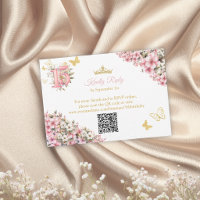 Blush Pink Golden Floral Butterflies Quinceañera