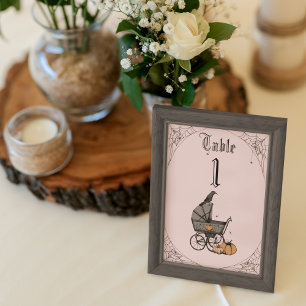 Blush Pink Gothic Baby Shower Table Number