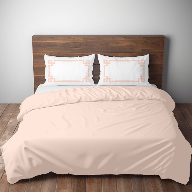 Blush Pink Greek Key Border Standard Pillowcase (Creator Uploaded)