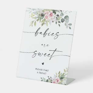 Blush Pink Greenery Babies Are Sweet Sign