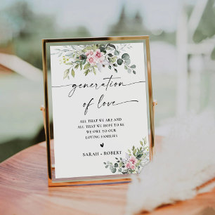 Blush Pink Greenery Generation of Love Sign