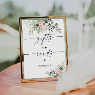 Blush Pink Greenery Gifts and Cards Sign