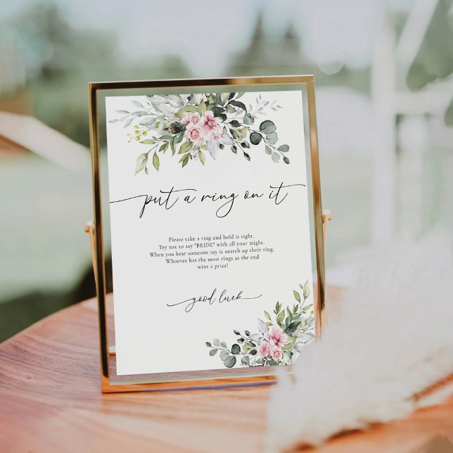 Blush Pink Greenery Put A Ring On It Sign (Creator Uploaded)