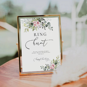 Blush Pink Greenery Ring Hunt Sign