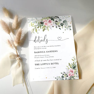 Blush Pink Greenery Wedding Enclosure Card