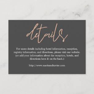 Blush Pink & Grey 2 Typography Script Details Enclosure Card