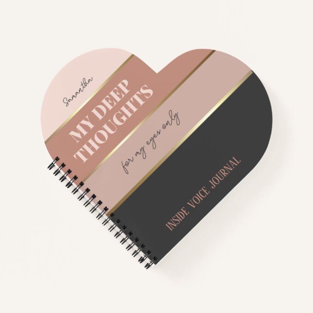 Blush Pink & Grey Modern Elegant Pocket Notebook (Front)