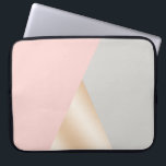 Blush pink, grey & rose gold geometric triangles laptop sleeve<br><div class="desc">Elegant geometric design featuring blush pink,  grey and faux rose gold colour block.</div>