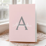 Blush Pink Grey Simple Script Monogram Girly Pocket Folder<br><div class="desc">Blush Pink and Grey Simple Modern Script Monogram Name Pocket Folder. This makes the perfect sweet 16 birthday,  wedding,  bridal shower,  anniversary,  baby shower or bachelorette party gift for someone that loves glam luxury and chic styles.</div>