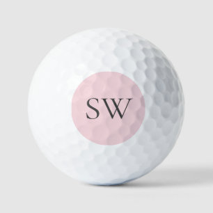Blush Pink & Grey Simple Typography Golf Balls