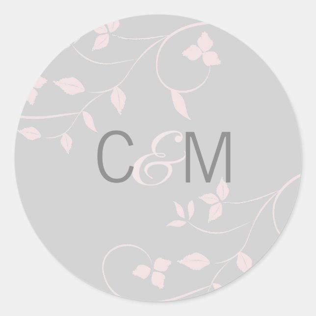Blush Pink & Grey Wedding Initials SEAL (Front)