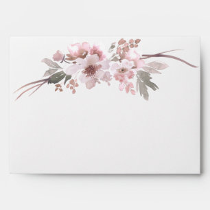 Blush Pink & Grey Winter Floral Envelope