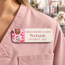 Blush Pink Grooming Academy Student ID