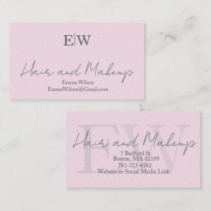Blush Pink Hair, Makeup & Beauty Business Card