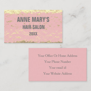 Blush Pink Hair Salon Gold Glitter Patterns Girly Business Card