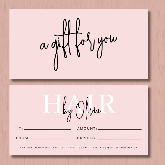 Blush Pink Hair Salon Logo Gift Certificates (Creator Uploaded)