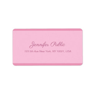 Blush Pink Handwritten Script Text Elegant Address Label