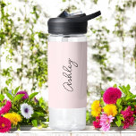 Blush Pink Handwritten Text Elegant  Water Bottle<br><div class="desc">Blush Pink Elegant Water Bottle with option to add name with beautiful calligraphy text.  More products with this design are in the collection below.</div>