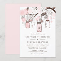 Blush Pink Hanging Mason Jars Wedding