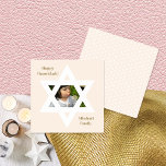 Blush Pink Happy Hanukkah Cute Photo<br><div class="desc">Elegant Blush Pink background. 
Personalise it with a favourite photo,  and customise it with a personal message and signoff.</div>
