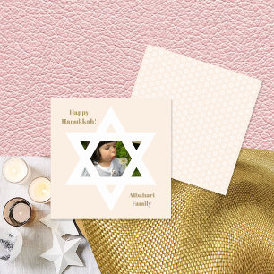 Blush Pink Happy Hanukkah Cute Photo