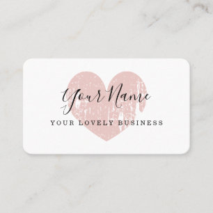 Blush pink heart beauty business card template
