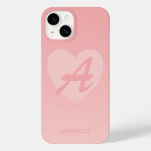 Blush Pink Heart Custom Case-Mate iPhone 14 Case