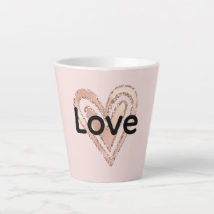 Blush Pink Heart Love Latte Mug